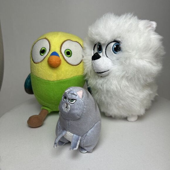 Secret Life of Pets GIDGET White Pomeranian Dig, SWEETPEA Bird & CHLOE  Cat - Picture 7 of 7